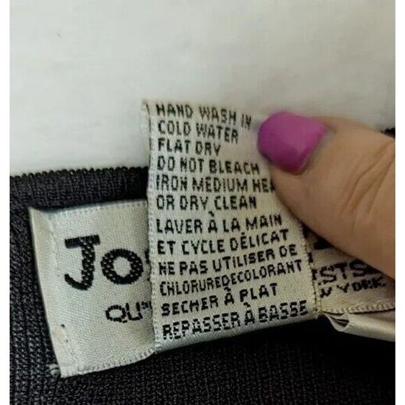 Vtge Joseph A Crochet Sweater Beaded Hem Sz L Bust 39" Length 23.5" - Picture 6 of 10